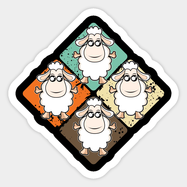 Retro Colorful Sheep Sticker by Imutobi